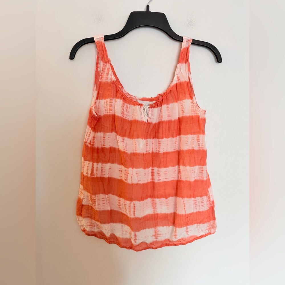 LOFT Coral Striped Lightweight Tank - Size Small
